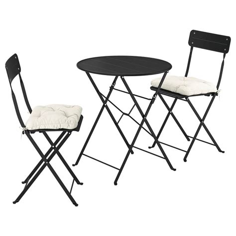 SUNDSÖ table and 2 folding chairs, outdoor anthracite/anthracite ...
