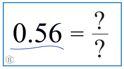 0.56 as a Fraction (simplified form) - YouTube