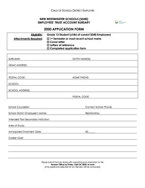 Fillable Online 2020 APPLICATION FORM - nwss.ca Fax Email Print - pdfFiller