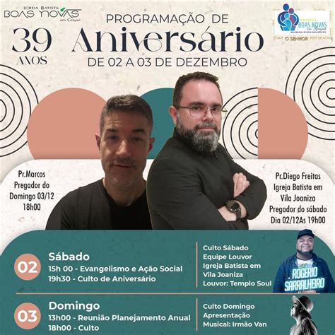 Aniversário de 39 anos - Igreja Batista Boas Novas em Grajaú , Igreja ...