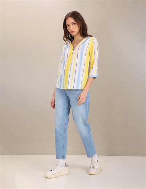 V-Neck Vertical Stripe Top – U.S. Polo Assn. India