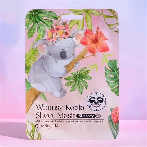 Buy Whimsy Beauty Koala Kids Facial Sheet Mask Blueberry | Hydrating ...