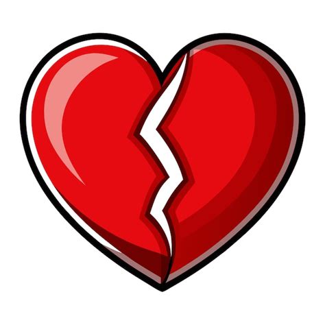Broken heart and wrapped heart vector illustration in red with blue ...
