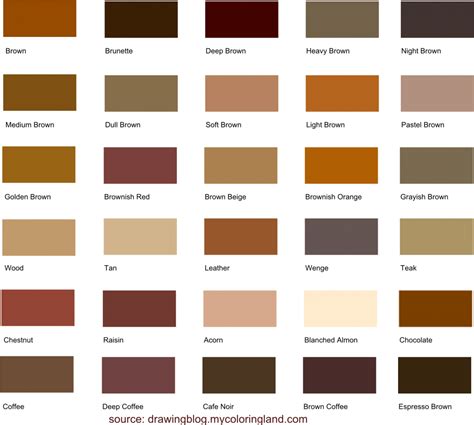 Brown Color Chart 的图像结果