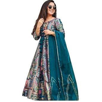 Buy Anveri Textilse Multi-Colour Art Silk Kurta Set for Women – Tie-Up ...