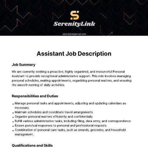 Page 27 FREE Job Description Templates & Examples - Edit Online ...
