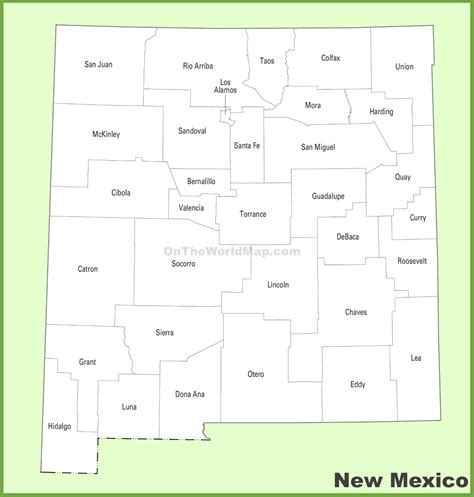 New Mexico county map