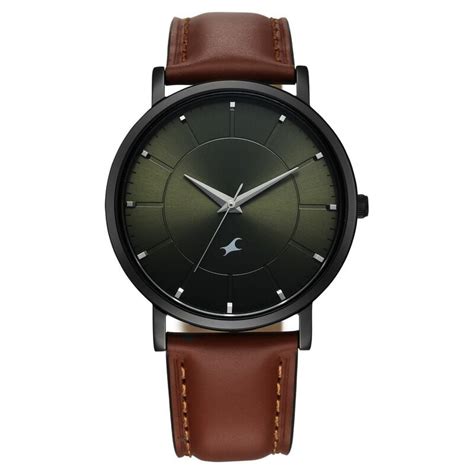 Buy Online Fastrack Stunners X Quartz Analog Green Dial Leather Strap ...