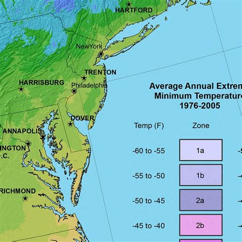 Antiguos Maps - USA Plant Hardiness Zone Map - measures 24 inches x 36 ...