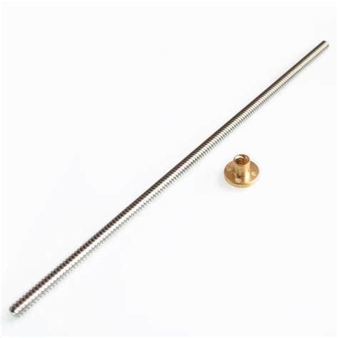 300mm Trapezoidal Lead Screw 8mm Thread 2mm Pitch Lead Screw with ...