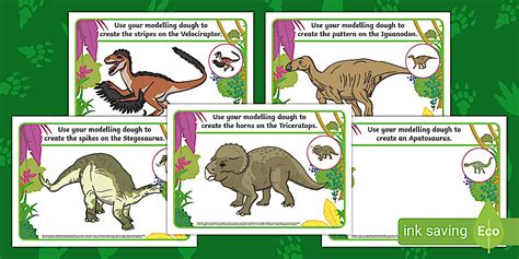 Dinosaurs Modelling Dough Mats (teacher made) - Twinkl
