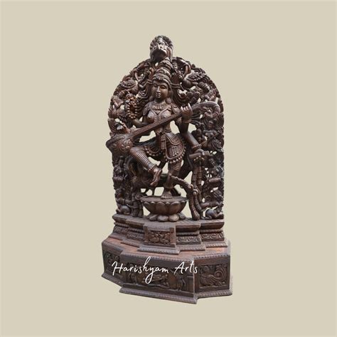 98" Wooden Saraswati Statue for Sale Super Large Dancing Saraswati Des