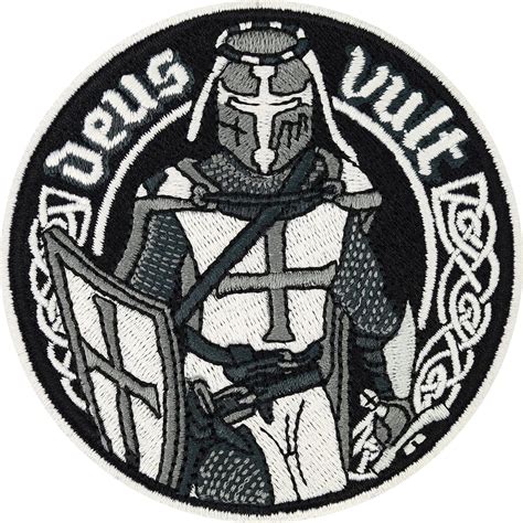 Buy 34;Deus Vult God Wills it Armored Knight Embroidered Patch ...