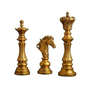 Buy DNA eStore Luxury Chess Piece Decorative Showpiece Set, Metallic ...