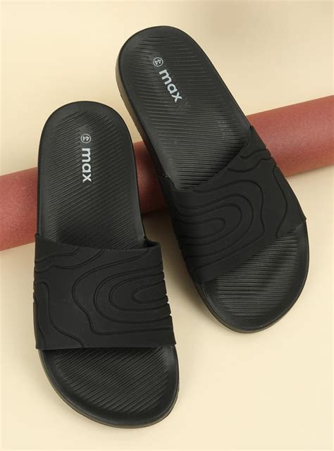 Buy Men Textured Open-Toe Sliders Online at just Rs. 499.0 ...
