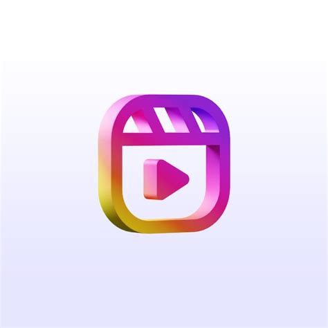 3d transparent isolated isometric instagram reel icon | Premium PSD