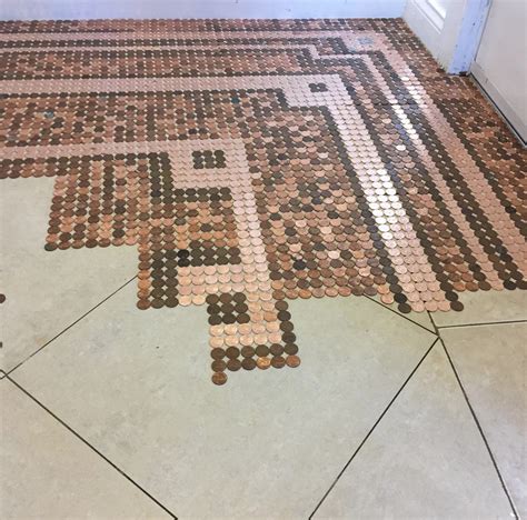 This Woman Made An Entire Floor With 7,500 Pennies And It's Completely ...