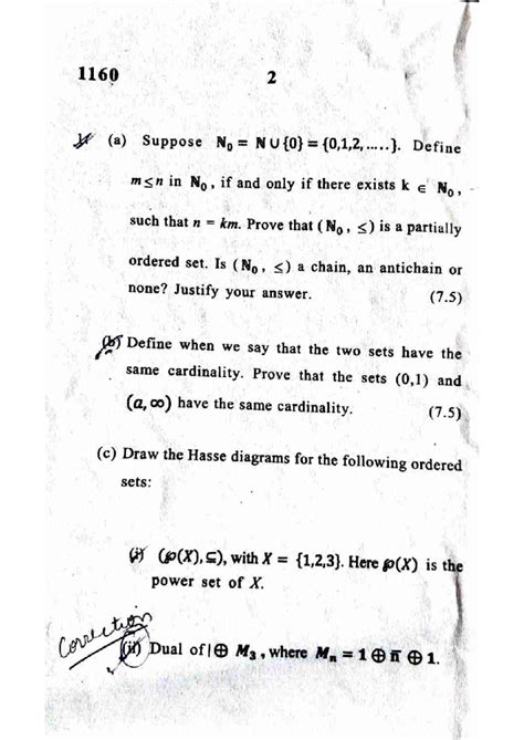 1160 Discrete Mathematics PYQ: Partially Ordered Sets & Lattices - Studocu