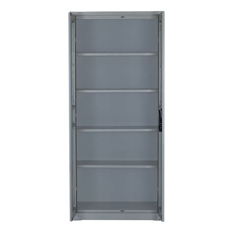 Office Glass Tall Cabinet Storage by Geeken with 4 Shelves