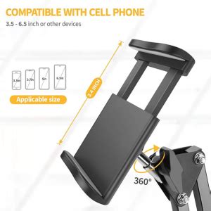 LikeStar® Adjustable Mobile Phone Holder Stand with Arm Clamp for Desk ...