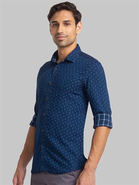 Parx Men Blue Double Cloth Slim Fit Cotton Shirt – MyRaymond