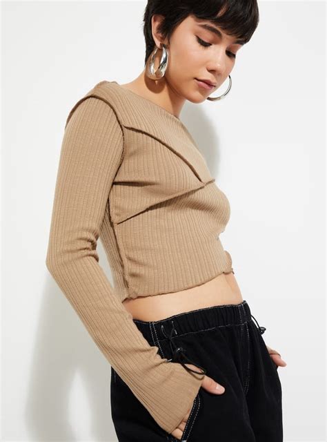 Buy ALAYA F x URB_N Women Ribbed Crop Top Online at just Rs. 699.0 ...