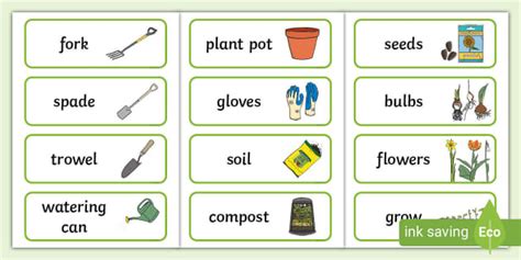Gardening Word Cards (teacher made) - Twinkl