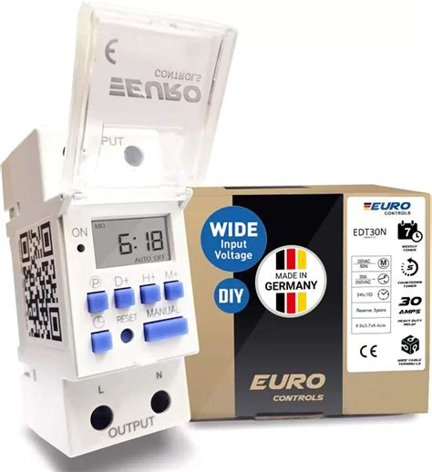 EuroControls German Din Type 30 Amps Digital Programmable Timer ...