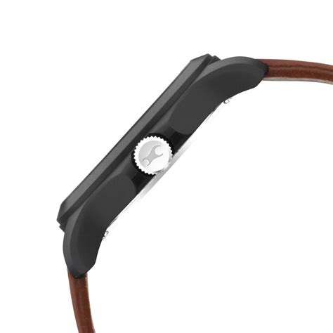 Fastrack Dual Time Quartz Analog White Dial Leather Strap Watch for Guys