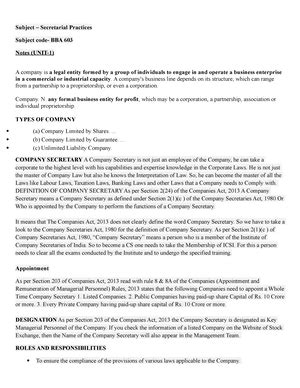 PPM complete notes - MBA/ MCOM SEMESTER I Subject Code: MBGM-101 ...