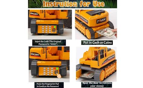 Buy VikriDA Piggy Bank For Boys Girls, Excavator Truck Coin Bank Money ...