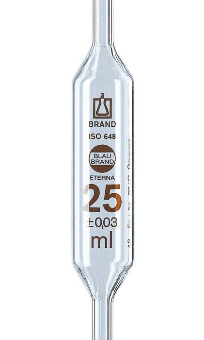 Bulb pipettes, BLAUBRAND® ETERNA, class AS, 1 mark, AR-GLAS®, DE-M | BRAND