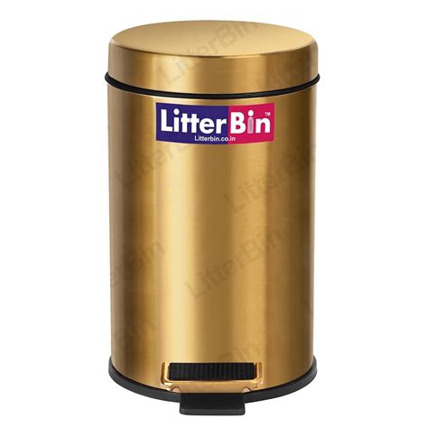 LITTERBIN Stainless Steel Pedal Dustbin with Lid | Small Compact Space ...