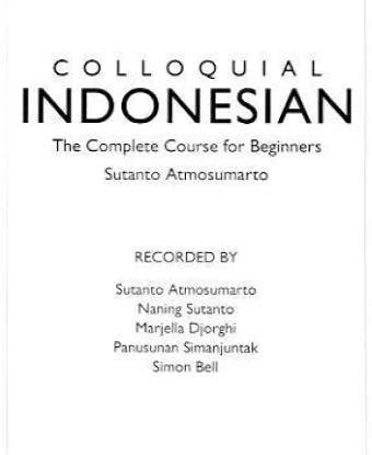 Buy Colloquial Indonesian: The Complete Course for Beginners ...