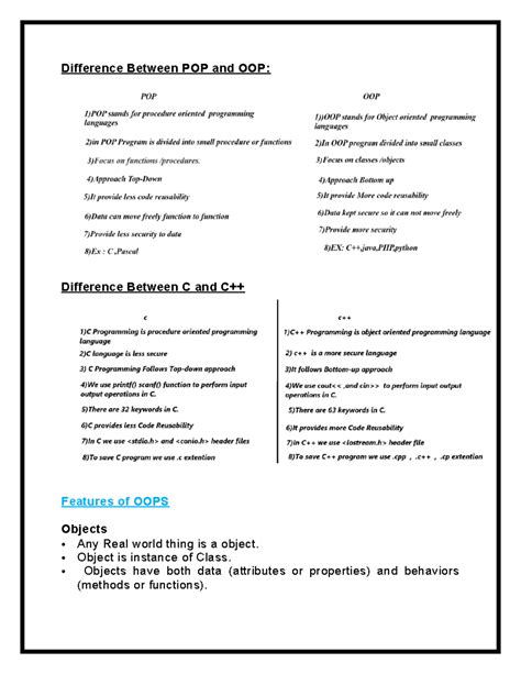 Oops - oops - Difference Between POP and OOP: Difference Between C and ...
