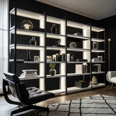 Modern black white bookshelf images for trendy home decor | Premium AI ...