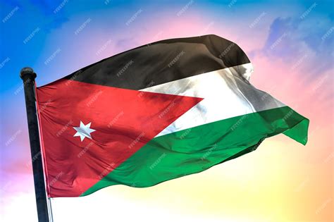 Premium Photo | Jordan country flag 3d flag and color background