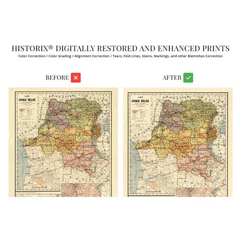 1896 Belgian Congo Colony Central Africa Map Wall Art Print – Historic Prints