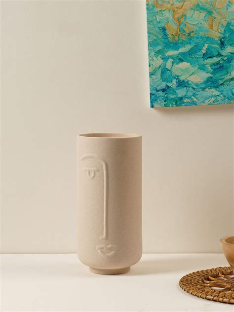 Jizo Japanese Face Vase Biege – Purezento
