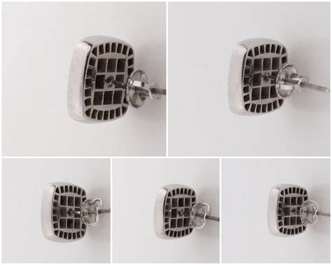 JASON OF BEVERLY HILLS Black and White Diamond 14K White Gold Stud ...