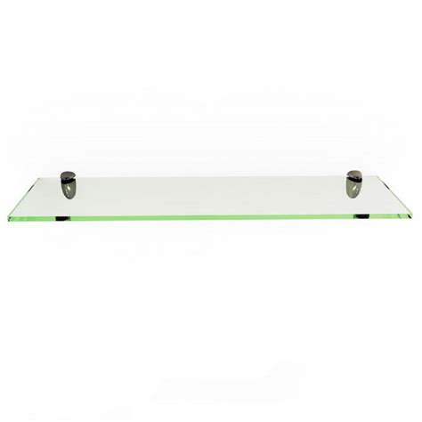 Buy Rectangle Floating Glass Shelf 12 X 21 With Chrome Brackets Online ...