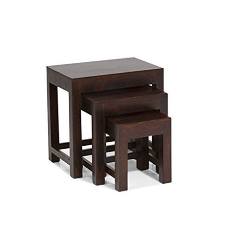 Custom Decor Luxury Handmade Solid Wood Nest of Three Tables - Red ...