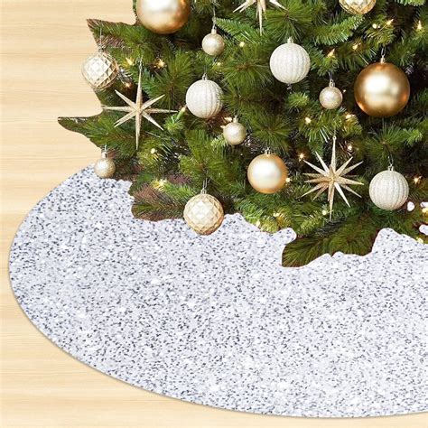 Amazon.com: OMKSIH White Tree Skirt 46 Inches Velvet Christmas Tree ...