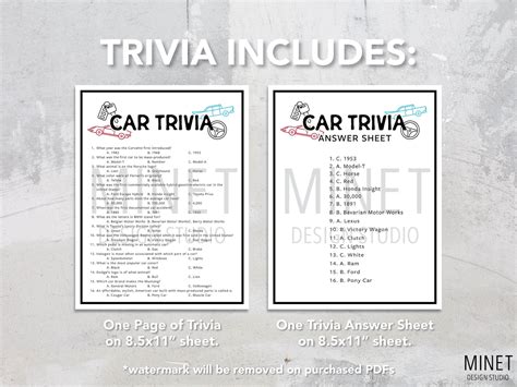 Car Trivia | Car Trivia Game | Printable Car Trivia | Auto Trivia ...