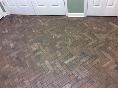 Herringbone Brick Look Porcelain Tile Floor
