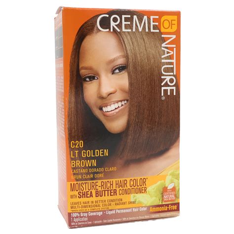 Creme Of Nature Moisture Rich Hair Color Kit, C20, Light Golden Brown