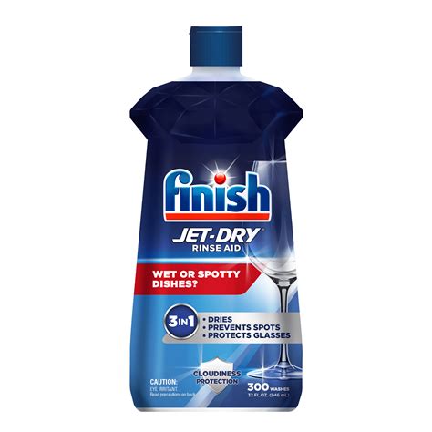 Finish Jet-Dry Rinse Aid, 32oz, Dishwasher Rinse Agent and Drying Agent ...