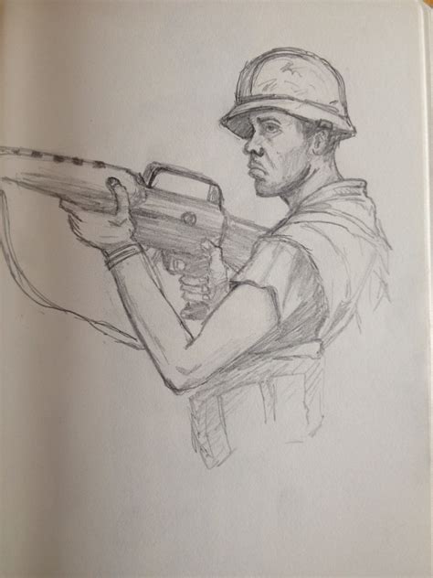Us Soldiers Vietnam War Drawing