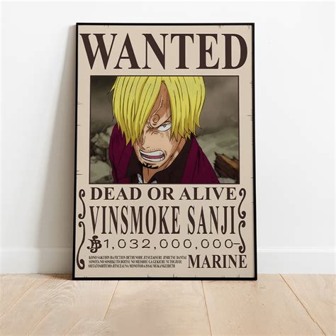 Sanji wanted wall poster – Shinigami Studios