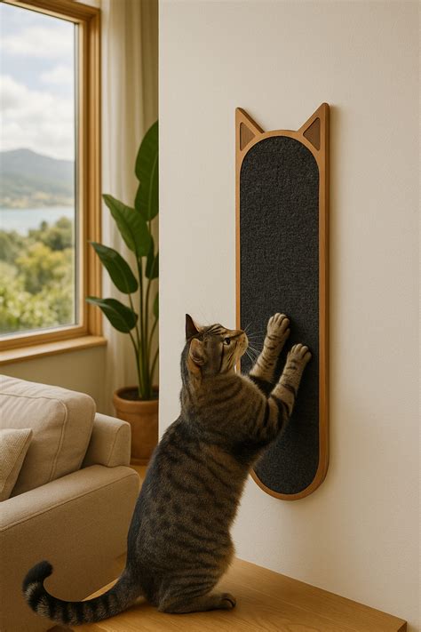 Genel Markalar Duvara Monte Masif Ahşap Dişi Kedi Tırmalama Tahtası ...